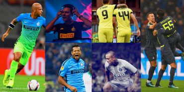 Collage di terze maglie dell'Inter del decennio 2010-2020